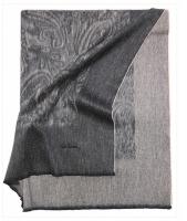 Плед кашемировый Glen Saxon Border Paisley/дамасский узор 120 Black Sand Stone/002 150x200