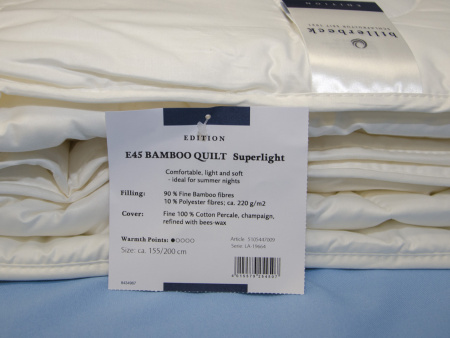  Одеяло Billerbeck Bamboo superlight (летнее) +24°С и выше, бамбуковое волокно фото в интернет-магазине Герд Биллербек