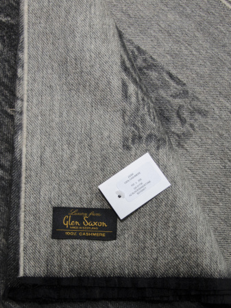  Плед кашемировый Glen Saxon Border Paisley/дамасский узор 120 Black Sand Stone/002 150x200 фото в интернет-магазине Герд Биллербек