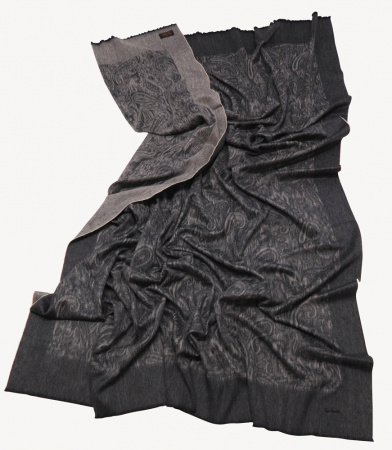  Плед кашемировый Glen Saxon Border Paisley/дамасский узор 120 Black Sand Stone/002 150x200 фото в интернет-магазине Герд Биллербек