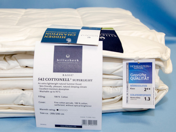 Одеяло Billerbeck Cottonell superlight (летнее) +24°С и выше, хлопок