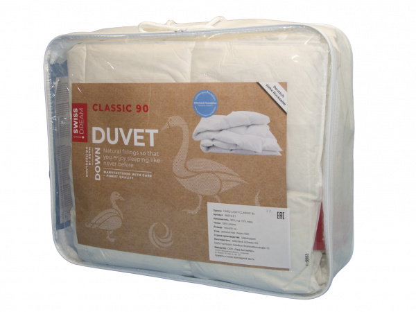 Пуховое одеяло Swiss Dream CLC 90 Caro Light (легкое) не ниже +20°С, гусиный пух