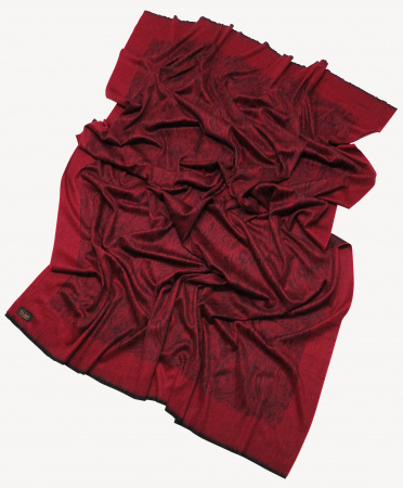  Плед кашемировый Glen Saxon Border Paisley/дамасский узор 120 Black carmine/A5 150x200 фото в интернет-магазине Герд Биллербек