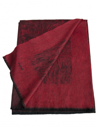  Плед кашемировый Glen Saxon Border Paisley/дамасский узор 120 Black carmine/A5 150x200 фото в интернет-магазине Герд Биллербек